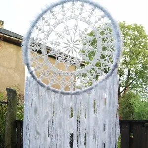   Atrapasueños gigante hecho a mano, decoración boho para bodas, atrapasueños grande para colgar en la pared, blanco - Product Image 1
