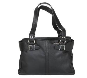 Sac à main en cuir noir véritable pour femmes, décoration de lettres avec pompon, style décontracté de luxe pour femmes, avec trois sangles Polyester PU - Product Image 2