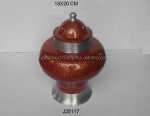 เสื่อทองเหลืองและสีแดงทาสีเสร็จสิ้นโถโกศในทองเหลืองหล่อยังอยู่ในการเผาศพอลูมิเนียมโกศที่ระลึกสำหรับขี้เถ้าสำหรับโกศศพ - Product Image 2