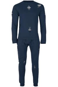 Conjunto Deportivo de Dos Piezas de Forro Polar para Hombre, Unisex, con Logotipo Personalizado, Cierre de Cremallera, Resistente al Viento, Corte Ajustado, Pantalones Deportivos de Poliéster y Elastano 2021 - Product Image 3