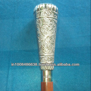 Bastón de madera/bastón con mango de metal de latón - Product Image 3