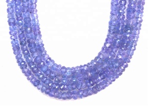 Rondelle à facettes naturelle, pierre précieuse bleue de Tanzanite véritable, perles rondelles à facettes pour la fabrication de collier de pierre de naissance de décembre - Product Image 2