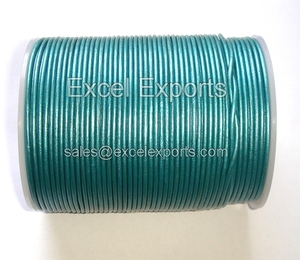 Cordons en cuir vert menthe faits à la main de haute qualité avec perles de 1 mm, 1,5 mm, 2 mm, fil de 3 mm, composants de bijoux, modèle 141 Excel Exports - Product Image 2