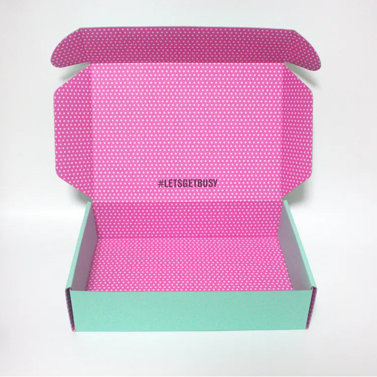 Custom Color Printing E Flute Mailing Pink Corrugated Paper Box
