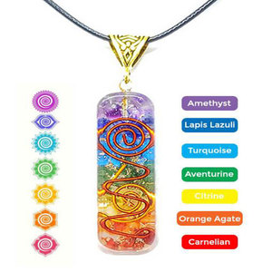 Orgone Seven Chakra <b>Chips</b> Pendent For Healing From India - Product Image 1