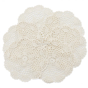 Set de table en coton fait main au crochet, de forme carrée, blanc pur, nouveau design - Product Image 4