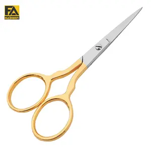 Meia tesoura banhada a ouro do punho da fantasia feito com aço inoxidável 3.5"