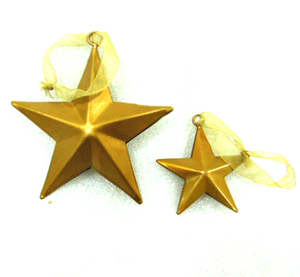 Adorno decorativo colgante de Navidad, adorno de Metal dorado en forma de estrella - Product Image 3