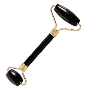 Rouleau de massage de haute qualité obsidienne noire massage du visage rouleau de cristal naturel produits pour le visage rouleau 4 à 5 pouces grossiste - Product Image 1