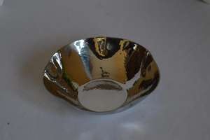 Premium Fancy Modern Luxury Vantage Venta caliente Patrón martillado con cuenco para servir de acero inoxidable pulido brillante para uso en la cocina - Product Image 3