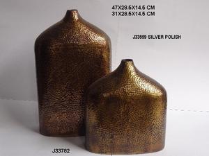 Florero en forma de cilindro de latón antiguo, decoración para el hogar, boda y fiesta, maceta de tres tamaños con patrones martillados - Product Image 3