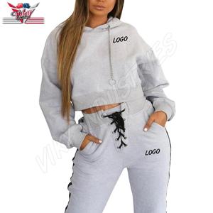 Automne Casual Femmes Survêtement Manches Longues Courte Unie Sweat À Capuche Ensembles de Pantalons Longs Femme Vêtements De Sport Course Costume - Product Image 1