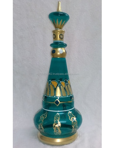 Botella de Vidrio Soplado a Mano con Tapa Sellada y Decoración Pintada a Mano con Diseño Egipcio de Zahereen LJ2 Genie - Product Image 2