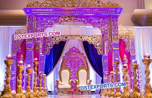 Mandap blanc nacré pour mariage indien anglais, style moderne, mandap de mariage, style occidental, mandaps, décoration d'événements Missouri Mississippi - Product Image 2