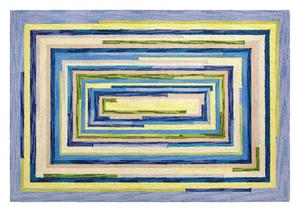 พรมขนสัตว์แบบห่วงที่ทันสมัยหรูหราหรูหราหรูหรานุ่มเป็นกระจุกมือที่ทนทานกันลื่นฐานยางกันลื่นพรมปูพื้นขนาดกลางสีฟ้าชุดบ้าน - Product Image 2