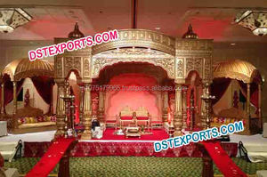 Mandap — siège de mariage en Fiber dorée, nouveau Design, huit pilliers - Product Image 6