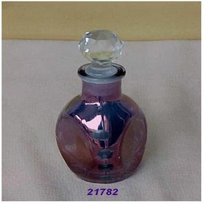 Flacons de parfum vides en verre de 50 ml de couleur irisée violette avec bouchon à poussoir - Product Image 2