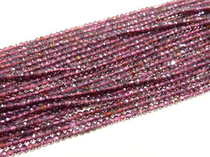 Natural Faceted 3MM Rondelle <b>Red</b> Rhodolite Garnet <b>Beads</b> with Gemstone Shaded Facet 13 Inches - Product Image 4