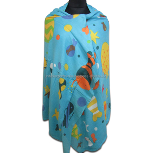 <b>Light</b> Blue Printed Polyester Pareo Towel - Product Image 1