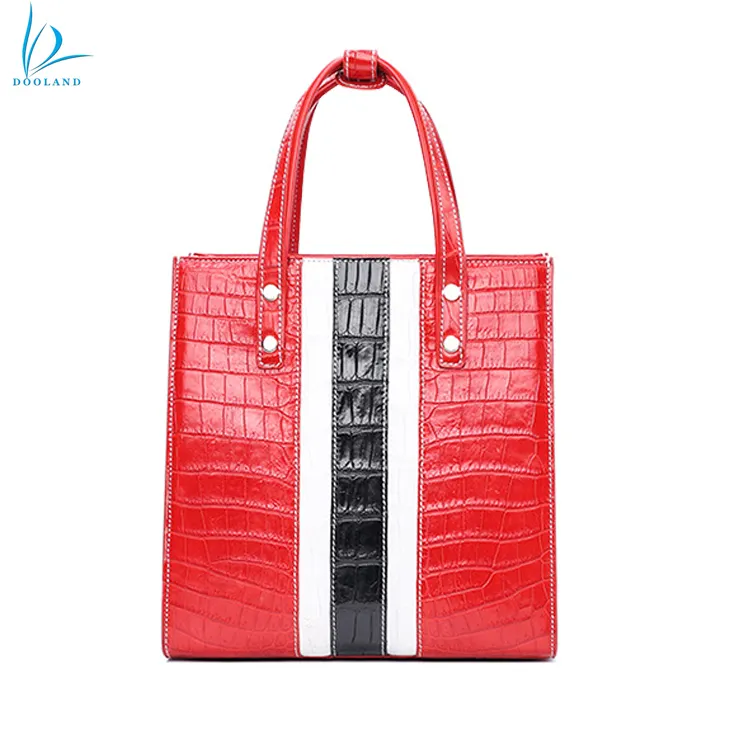 Модная Высококачественная женская сумка из натуральной крокодиловой кожи