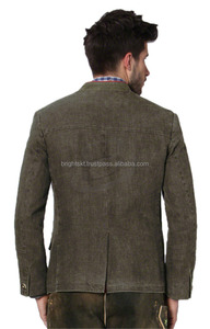 Chaqueta Tradicional Alemana Stachus Marrón Jean Trachten para Hombre (Chaquetas Bávaras) 100% Poliéster Exterior para Invierno Algodón OEM - Product Image 2