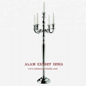 Alam Export India New <strong>Hot</strong> <strong>Sale</strong> Tall Floor Wedding <strong>Cheap</strong> Silver Metal Tall <strong>Candelabras</strong> in Customized Size and Color