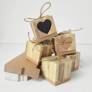 Boîte à bonbons en papier Kraft, sac cadeau romantique avec ficelle en jute en toile de jute, fournitures cadeaux de <span class=keywords><strong>mariage</strong></span>, - Product Image 4