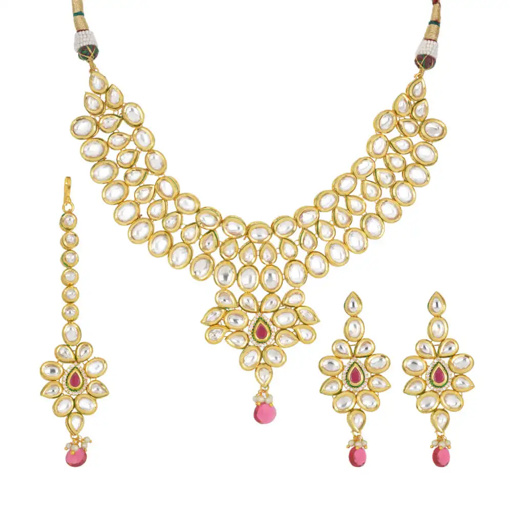 Traditional High Micron Plated Kundan Necklace Set