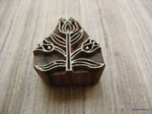 Timbre d'impression en bois de conception florale pour l'usage décoratif - Product Image 3