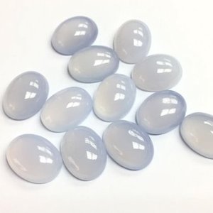 3mm 4mm 5mm Calcedonia azul natural Oval Suave calibrado Tamaño Cabujón suelto Piedra preciosa de fabricantes Proveedores en venta al por mayor - Product Image 1