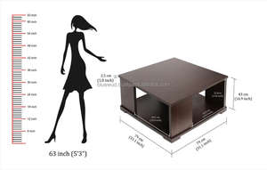 โต๊ะกลางและโต๊ะกาแฟพร้อมชั้นวาง - Product Image 4