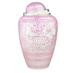 Urne funéraire en métal de crémation pour adultes orange Fournitures funéraires de style américain par Brassworld India en laiton - Product Image 6