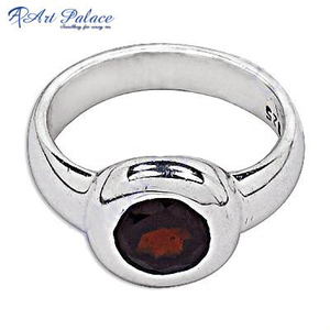 Natural Round Cut <b>Garnet</b> Gemstone Fine 925 Solid Sterling <b>Silver</b> Hexagonal Shape Designer <b>Ring</b> Jewellery Gift for Her - Product Image 1