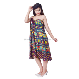 กระโปรงยาวผ้าฝ้ายอินเดียสำหรับผู้หญิงกระโปรงเอวสูงสวมใส่สบายสไตล์โบฮีเมียนชุดชายหาดฤดูร้อน - Product Image 2