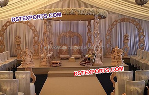 Mandap de Boda de Madera con Forma de Corazón, Mandap de Madera Tallada de Ganesha, Mandaps de Boda Hechos a Mano, Decoración para Eventos en Suiza - Product Image 4
