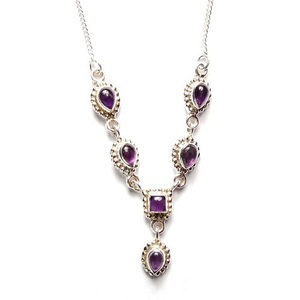 อเมทิสต์สร้อยคอเงิน925เงินสเตอร์ลิงเครื่องประดับสร้อยคอ - Product Image 5