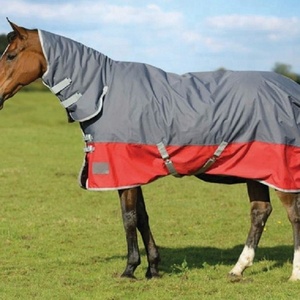 Manta de invierno para caballo con cuello integrado, relleno de 300 GSM, manta impermeable para caballo con cuello fijo de 300 GSM - Product Image 3