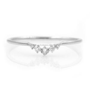 Vente en gros de bijoux personnalisés Bagues de fiançailles éternité en or pavé de diamants de 14 carats produites en 10K/18K - Product Image 5