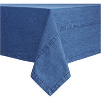 Nappes carrées en coton denim bleu, tissu tissé avec ourlet, taille personnalisée pour table à manger, usage domestique, marque Ait