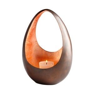 Portavelas de forma única con acabado marrón de Metal de hierro, estilo elegante, iluminación interior y exterior para el hogar, portavelas decorativo - Product Image 1
