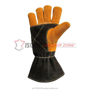 Gants de sécurité en cuir de vache fendu véritable style conducteur Gants de soudage anti-coupure et anti-impact à double paume - Product Image 3