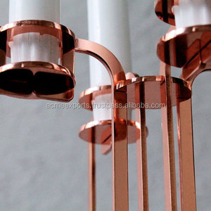 เชิงเทียนสีโรสโกลด์หรูหราสำหรับเทียน4อันของตกแต่งบ้านสมัยใหม่เหมาะสำหรับห้องรับประทานอาหารหรือห้องนั่งเล่น - Product Image 2