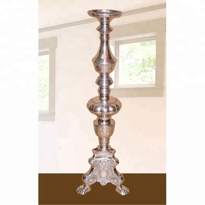 Centro de Mesa Barroco para Decoración de Bodas, Candelabro de Metal Plateado con Cuentas de Cristal, Suministros para Eventos y Fiestas - Product Image 2