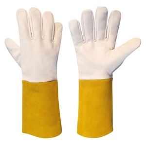 Guantes de Soldador Personalizados de Piel de Vacuno para Soldadura TIG/MIG/Stick, Forro de Felpa en la Palma, Protección Contra Salpicaduras de Metal Fundido, Guantes Anti-Calor - Product Image 1