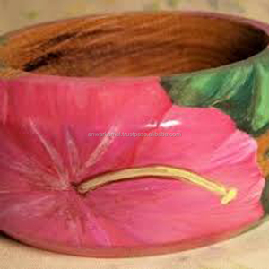 โรงงานขายส่งกําไลออกแบบเองสีชมพูด้วยมือทาสี - Product Image 1