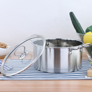 נירוסטה סיר זכוכית מכסה בישול מרק סיר - Product Image 4
