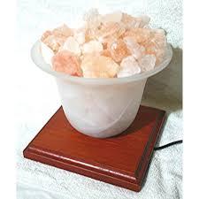 Lámpara de roca de sal del Himalaya estilo Feng Shui en forma de cuenco de fuego tallada con diseño floral-Sian Enterprises - Product Image 3