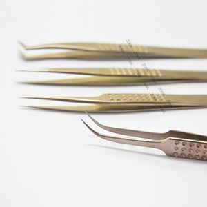 Extensions de cils professionnelles en acier inoxydable pince à épiler pointe pointue pour la technique de volume de cils multiples - Product Image 4
