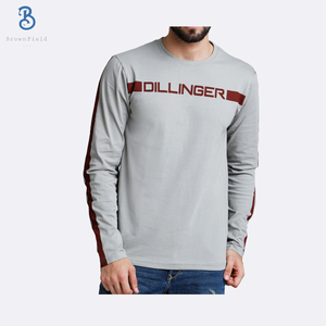 <b>Long</b> Sleeve Bangladesh Manufacturer Wholesale Quick Dry Custom Design High Quality Running Cotton Rubber Print Round Neck <b>Tshirt</b> - Product Image 2