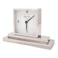 Horloge murale intelligente à quartz avec affichage à aiguilles, style antique, cadre en aluminium, verre et cristal pour salon et maison